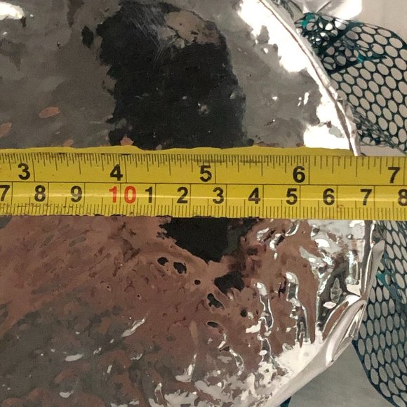 Lot 0f 10 Centerpiece Table Decorations Mylar with Teal Glittery Metallic Ribbon - Picture 5 of 7